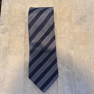 Louis Vuitton Navy and Silver Striped Tie